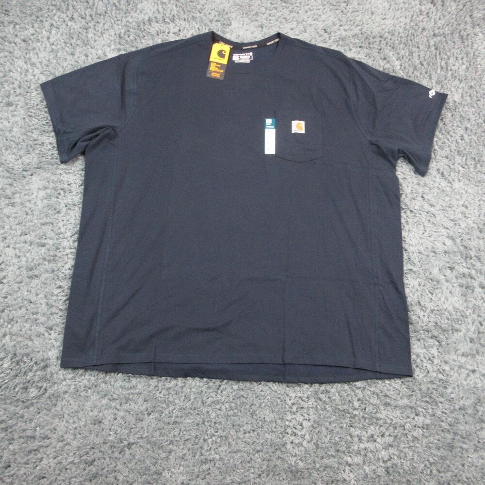 Carhartt Shirt Mens 3XL Blue Crew Neck Short Sleeve Pocket Relaxed Fit NWT